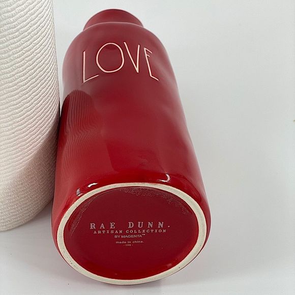 Rae Dunn Red Love Vase with White Letters - Picture 6 of 15